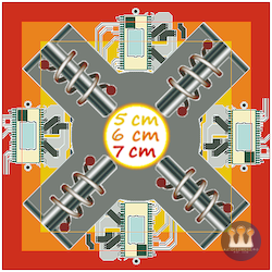 Egzoset's Univ. 2-Phase 4-Poles IH WorkCoils Assy - 16 mm Aper. - PCBoard Placement of Ti TPA3255
