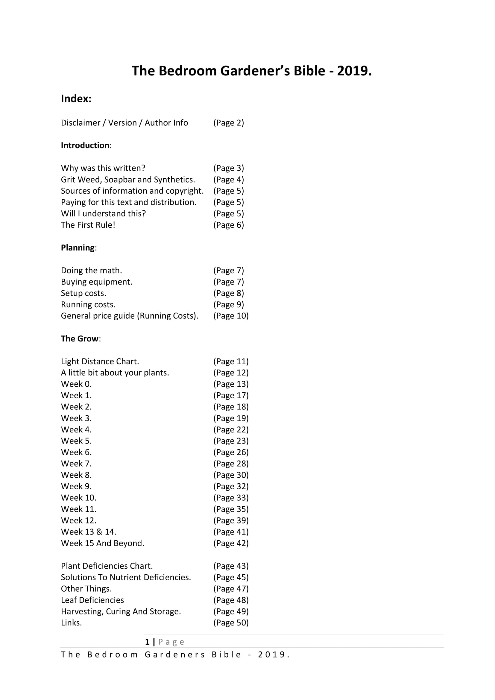 The Bedroom Gardeners Bible - 50 Page Auto Grow Guide.